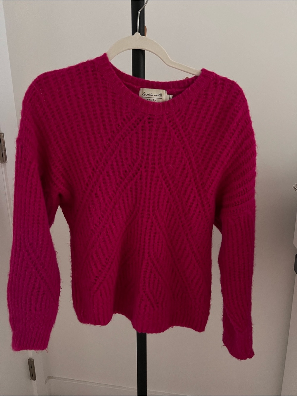 FRNCH La Petite Maille Fuchsia Fuzzy Knit Sweater - Size Medium